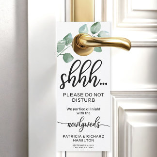 Door Hanger Wedding Do Not Disturb Sign