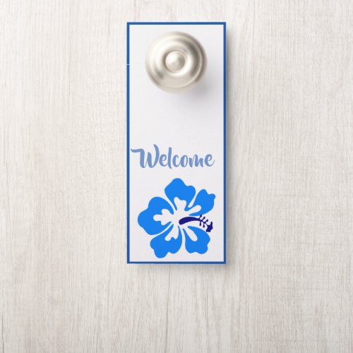 Door Hanger_Welcome Blue Hibiscus Door Hanger