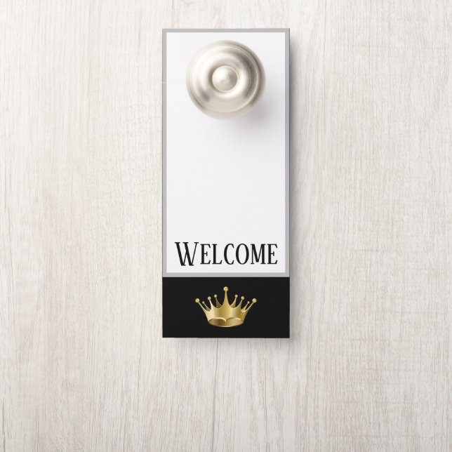 Door Hanger-Welcome Royal Crown Hanger (On Knob)