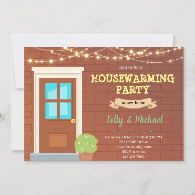 Door housewarming party Invitation (Front)