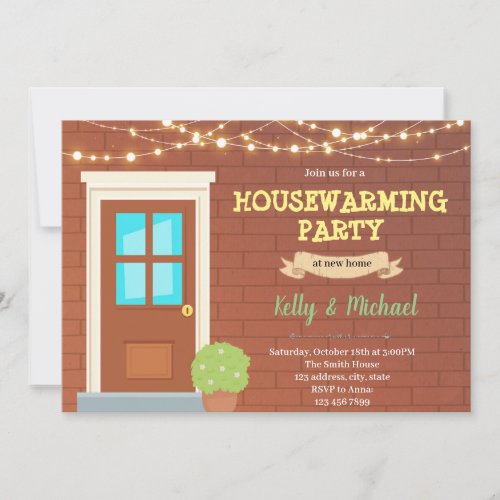 Door housewarming party Invitation