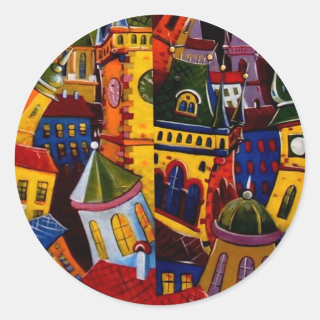 Door in Prague Classic Round Sticker (Front)