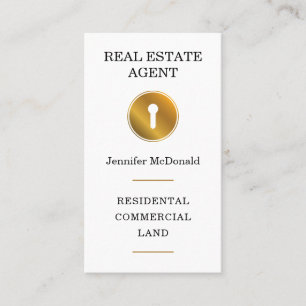 Door keyhole logo realtor business card