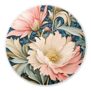 Door Knob - Art Nouveau Pink Floral