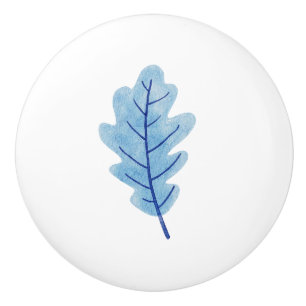 Door Knob Blue Leaf
