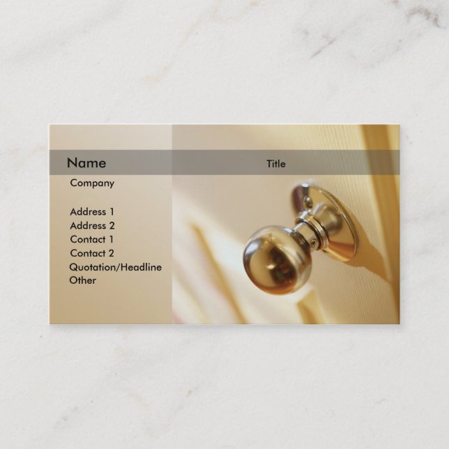Door knob business card (Front)