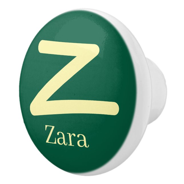 Door Knob Green Monogram  (Right)