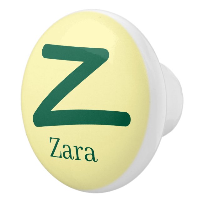 Door Knob Pale Yellow Monogram  (Right)