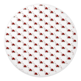 Door Knob Red Rose Floral 