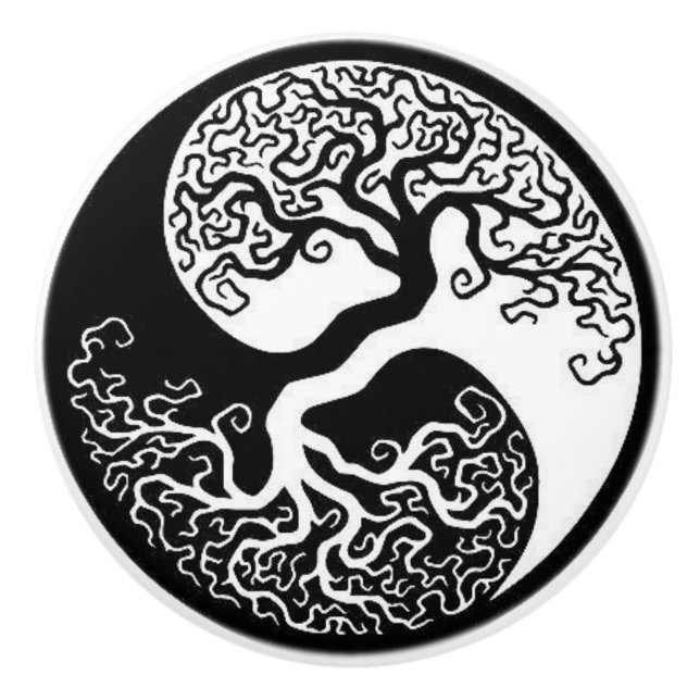Door Knobs: Yin yang Ceramic Knob (Front)