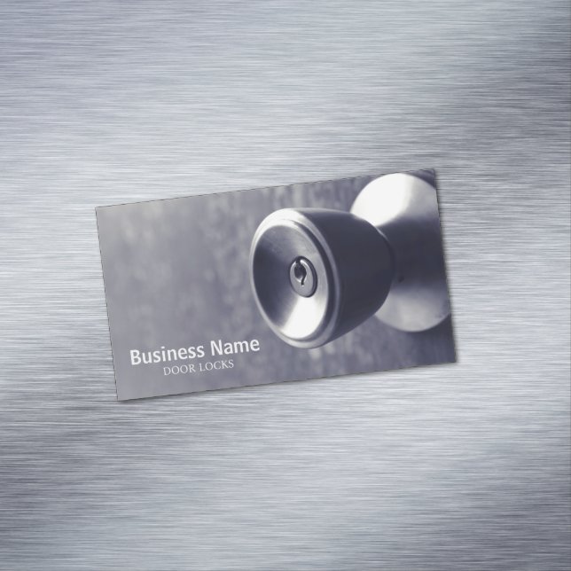 door locks business card magnet (In Situ)