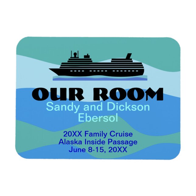 Door Magnet Cruise Ship Room ID and Memento Custom (Horizontal)