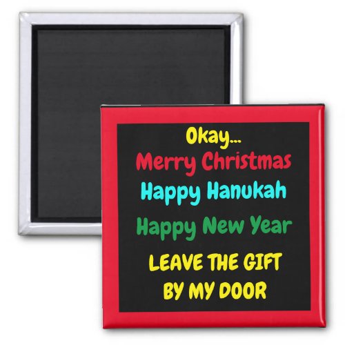 Door Magnet Holiday Bah Humbug Funny Colorful