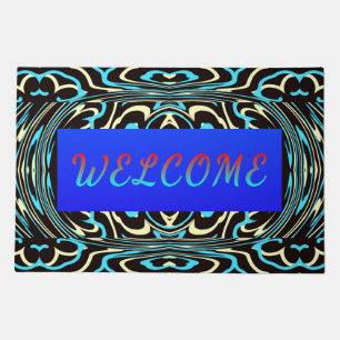 Door Mat, An elegant multicolor classic pattern D Doormat