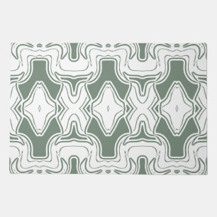 Door Mat, An elegant white green classic pattern Doormat
