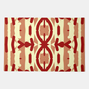 Door Mat, An elegant yellow red classic pattern Doormat