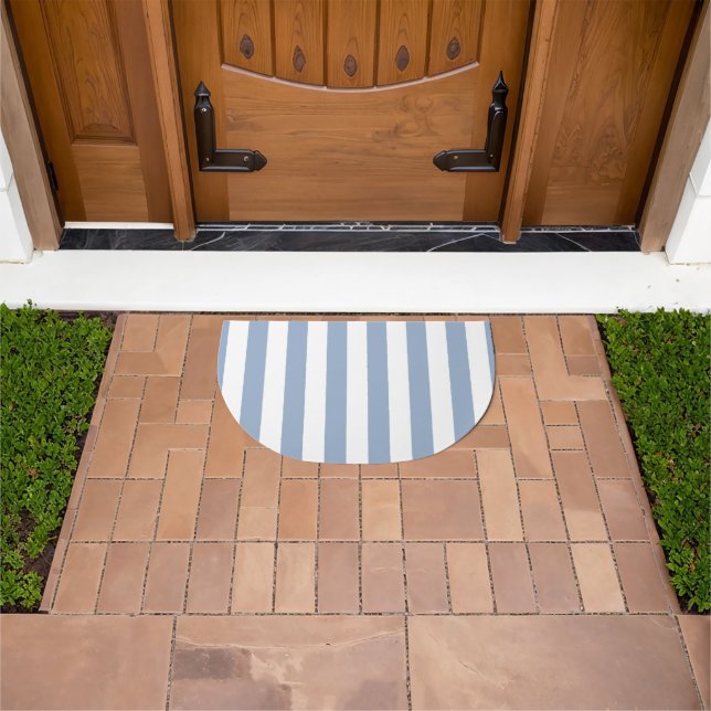 Door Mat Blue White Stripe (Outdoor)