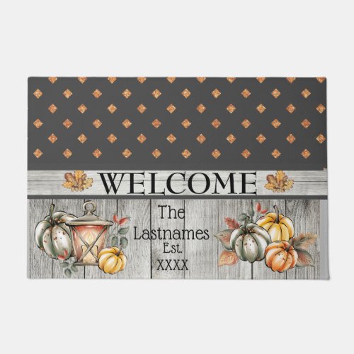 Door Mat Large Autumn Welcome PERSONALIZED