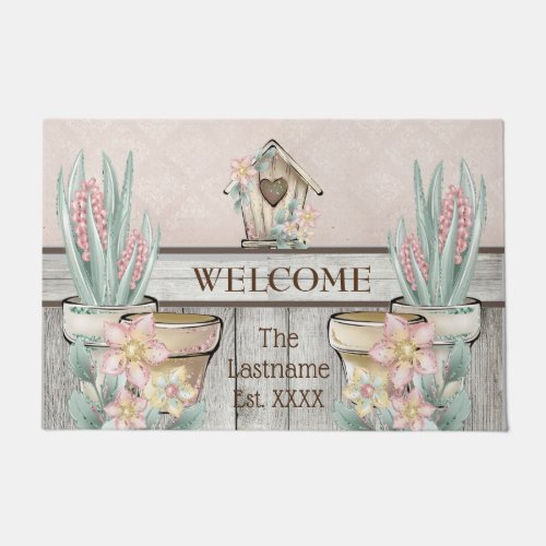 Door Mat Large Spring Welcome PERSONALIZED