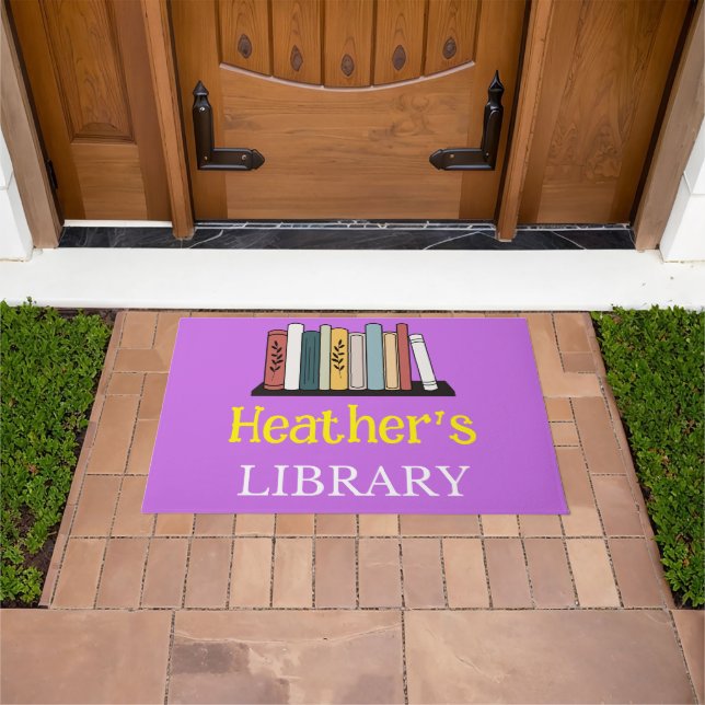 Door Mat - Library -  Personalized - Add Name (Outdoor)