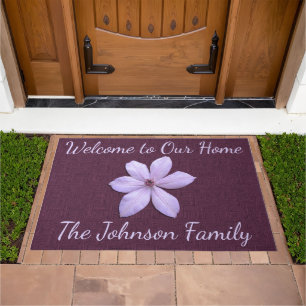 Door Mat - Lilac Clematis