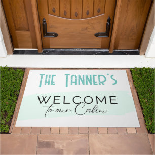 Door Mat - Welcome to our Cabin -Add Name