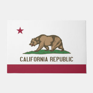 Door Mat with Flag of California State, USA