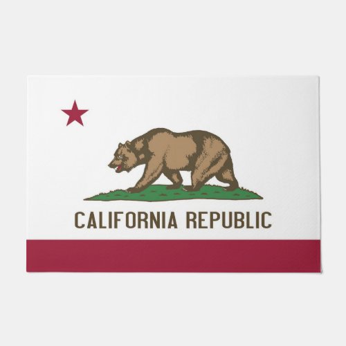 Door Mat with Flag of California State USA