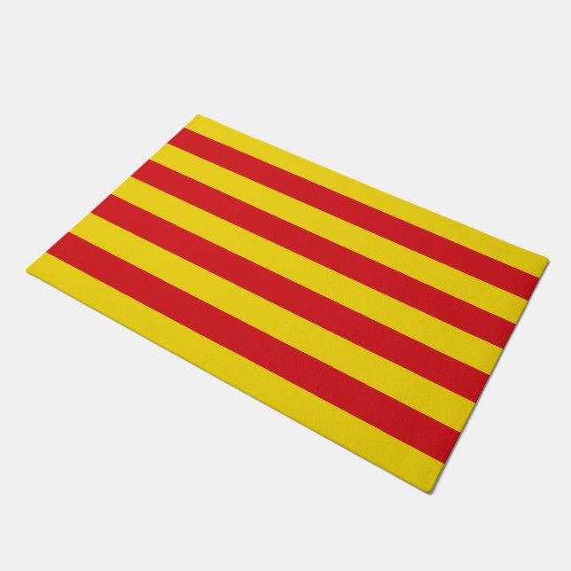 Door Mat with Flag of Catalonia (Angled)