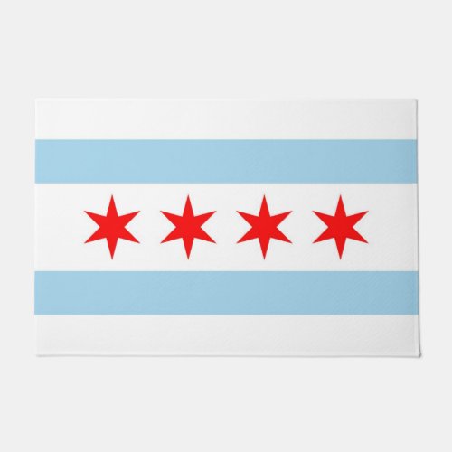 Door Mat with Flag of  Chicago Illinois