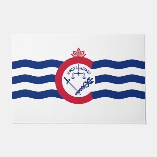 Door Mat with Flag of Cincinnati City