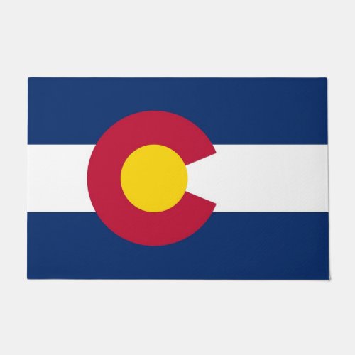 Door Mat with Flag of Colorado State USA