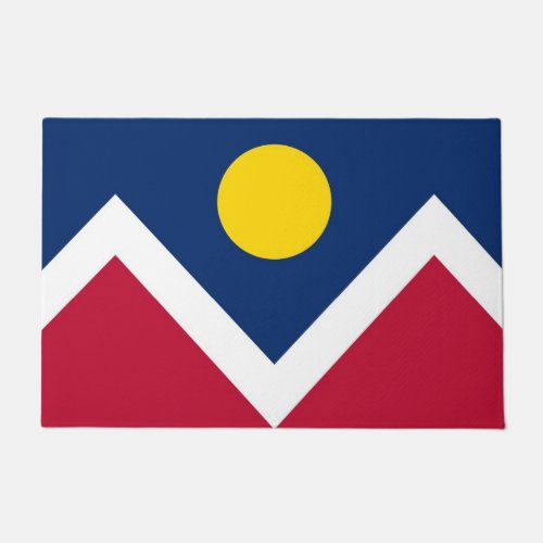 Door Mat with Flag of Denver City Colorado USA