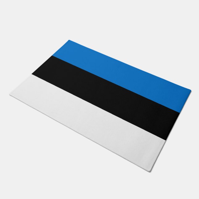 Door Mat with Flag of Estonia (Angled)