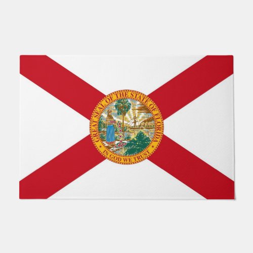 Door Mat with Flag of Florida State USA