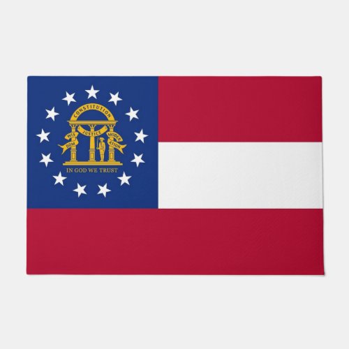 Door Mat with Flag of Georgia State USA