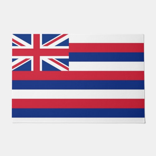 Door Mat with Flag of Hawaii State USA