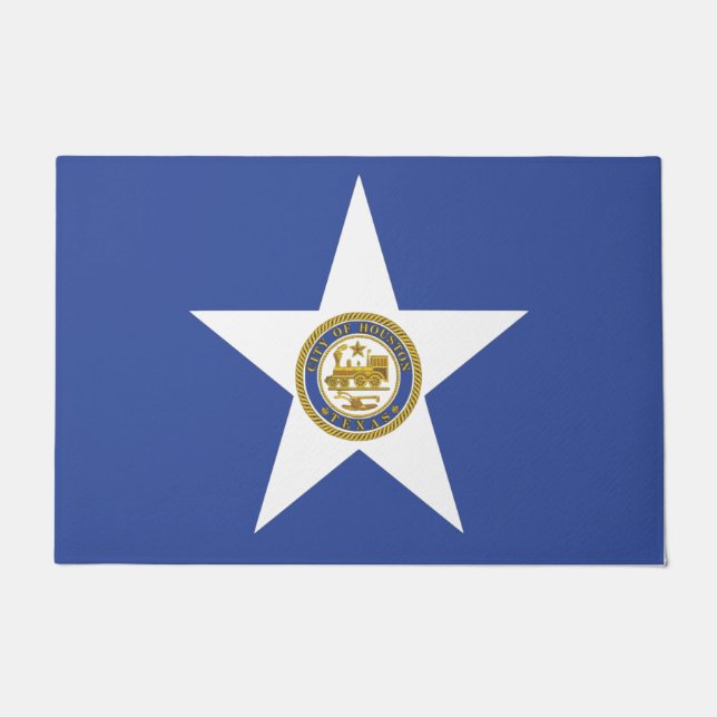 Door Mat with Flag of Houston City (Front)