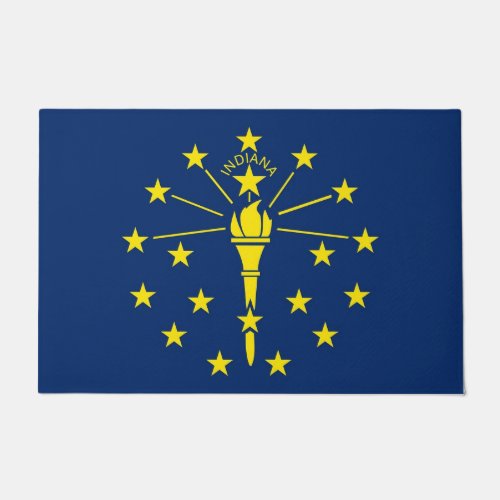 Door Mat with Flag of Indiana State USA