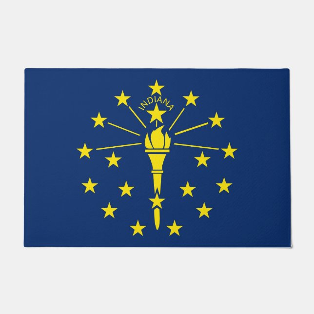 Door Mat with Flag of Indiana State, USA (Front)