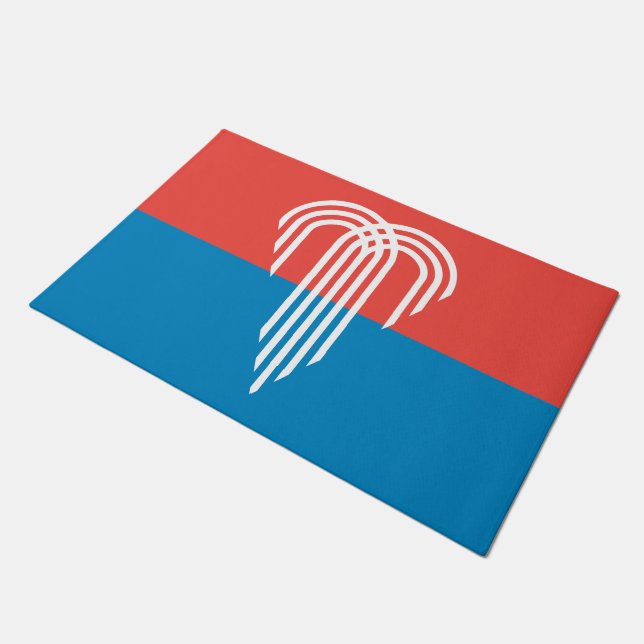 Door Mat with Flag of Kansas City, Missouri (Angled)