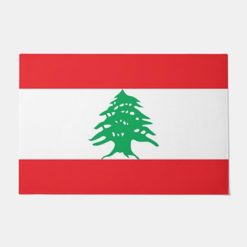 Door Mat with Flag of Lebanon