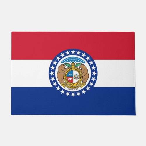 Door Mat with Flag of Missouri State USA