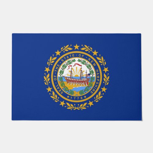Door Mat with Flag of New Hampshire State USA