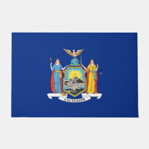 Door Mat with Flag of New York State, USA