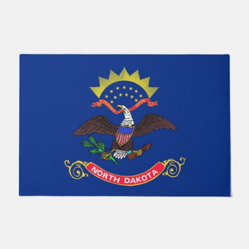 Door Mat with Flag of North Dakota State USA