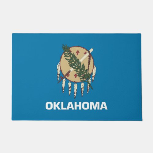 Door Mat with Flag of Oklahoma State USA
