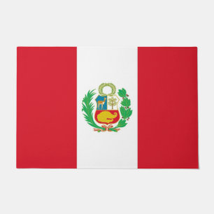 Door Mat with Flag of Peru