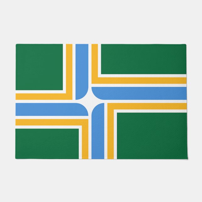 Door Mat with Flag of Portland City (Front)