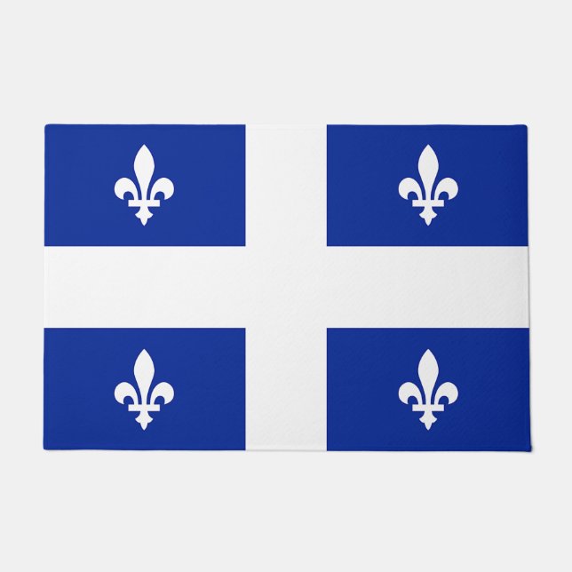 Door Mat with Flag of Quebec, Canada (Front)